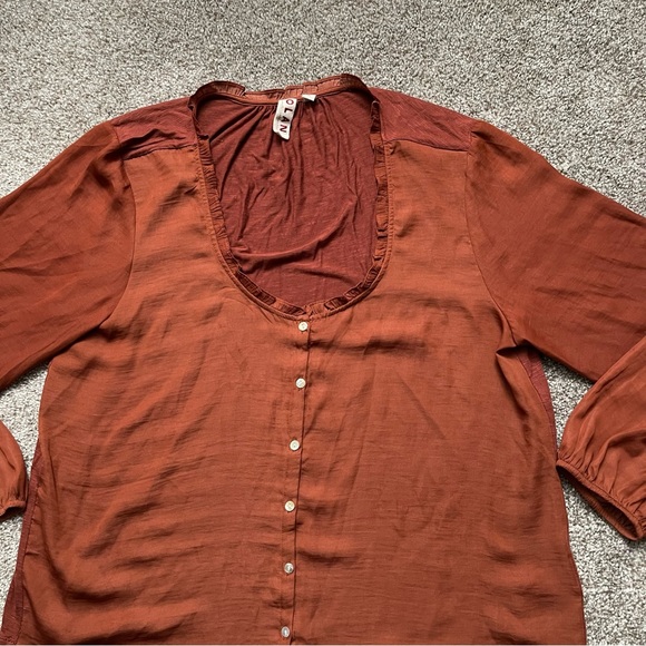 ANTHROPOLOGIE DOLAN Marilyn Left Coast Collection Top  Sz XL In Rust - Picture 6 of 10